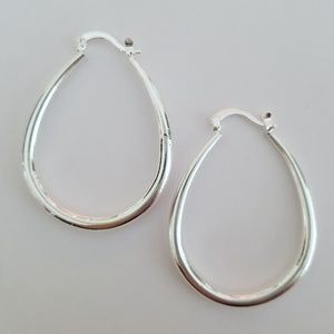 1.5" Sterling Silver Oval Hoops